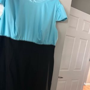 Blue and black dress